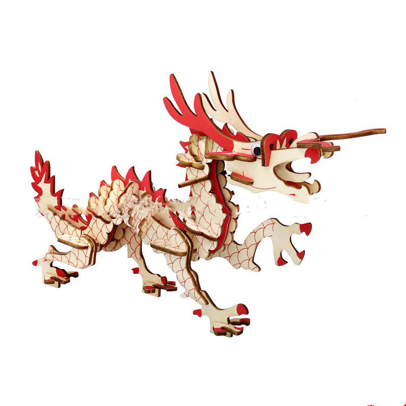 Dinosaur Wooden 3D Puzzle Model Laser Simulation Toys