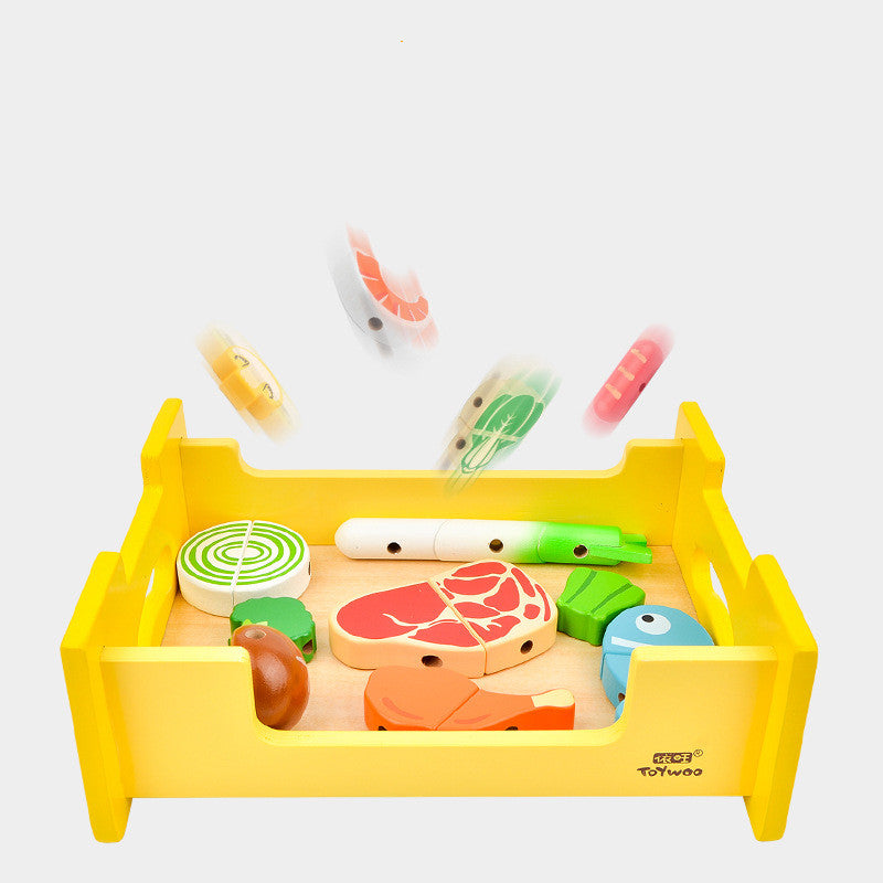 Magnetic Wooden Cooking Play House Kitchen Bbq Set Toy