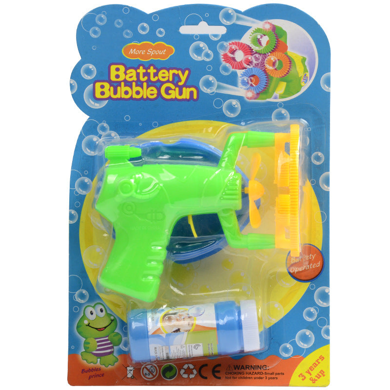 Electric Automatic Bubble Blower Maker Machine Gun with Mini Fan