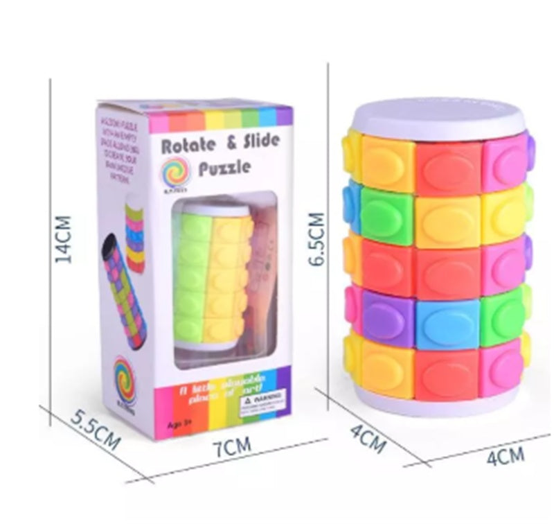 Color Three-dimensional Puzzle Cube Slider