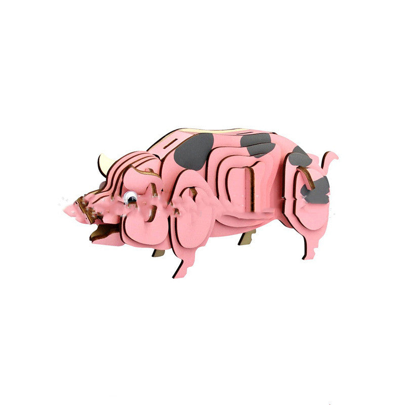 Dinosaur Wooden 3D Puzzle Model Laser Simulation Toys