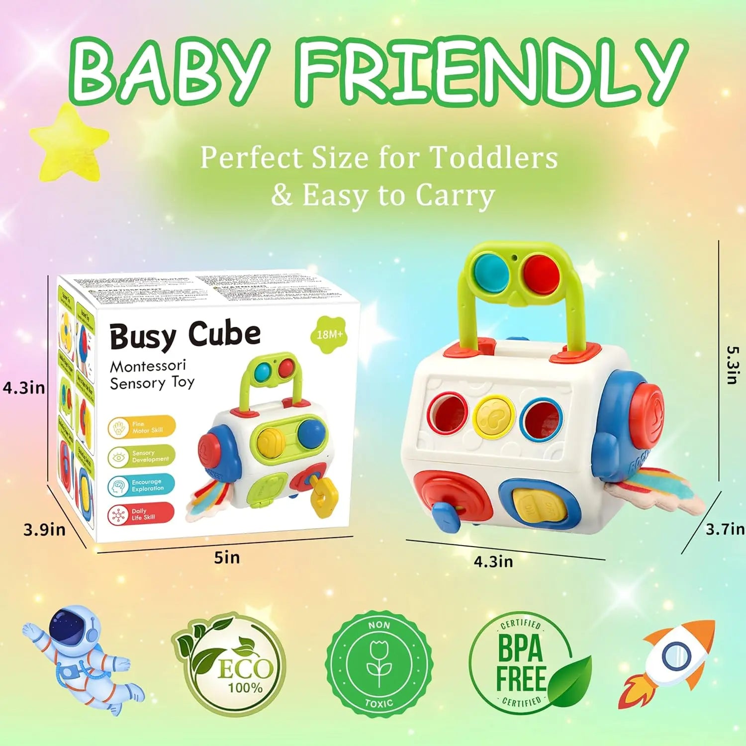 9 In 1 Busy Cube Baby & Toddler  Fidget Busy Board Learning Toys