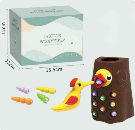 Woodpecker Magnetic Catch Worm Game