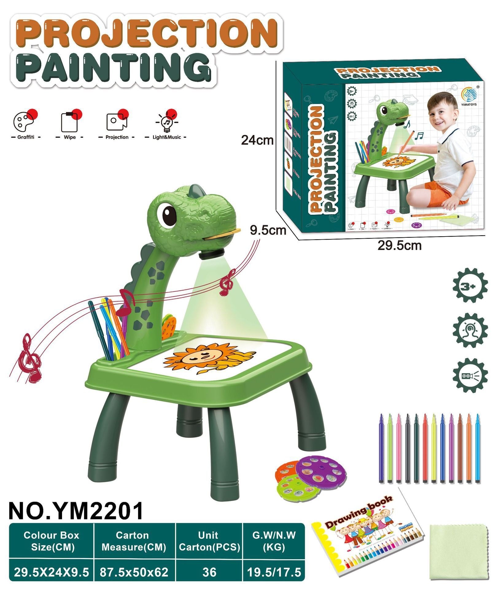 Children LED Projector Art Drawing Table Toys