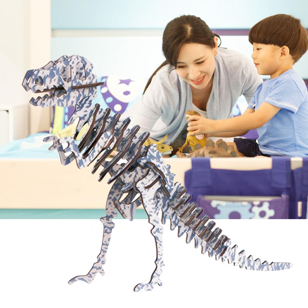 Dinosaur Wooden 3D Puzzle Model Laser Simulation Toys